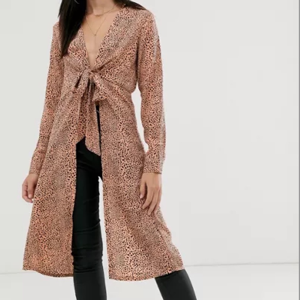 ASOS PARALLEL LINES LONG SLEEVE SHIRT TUNIC KIMONO STYLE BLOUSE TOP